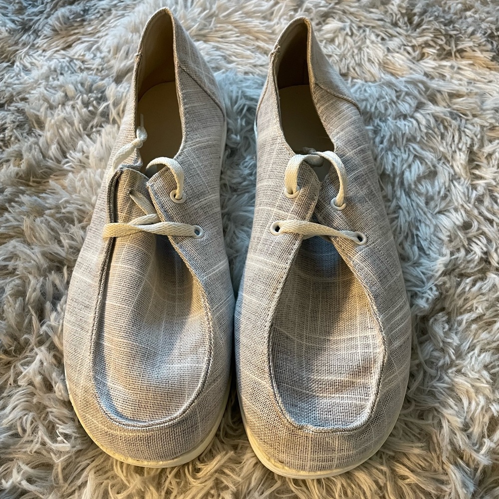 Gray slip on flats